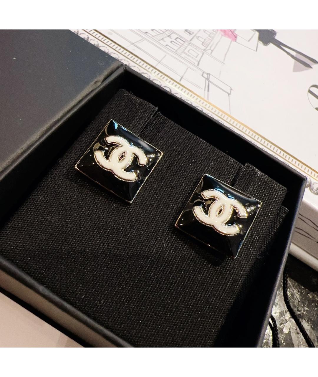 CHANEL Черные серьги, фото 2