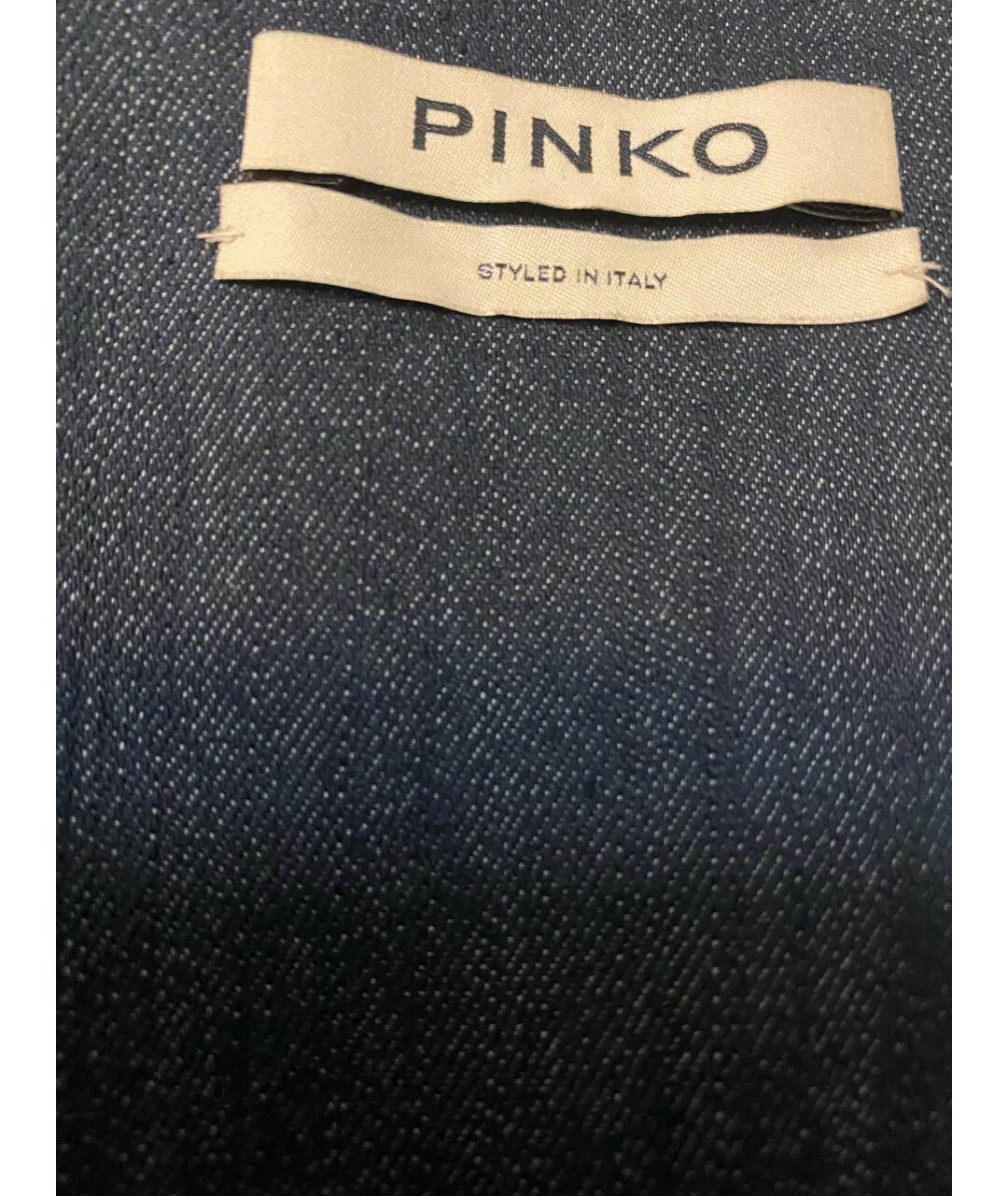 PINKO Темно-синее хлопковое повседневное платье, фото 4