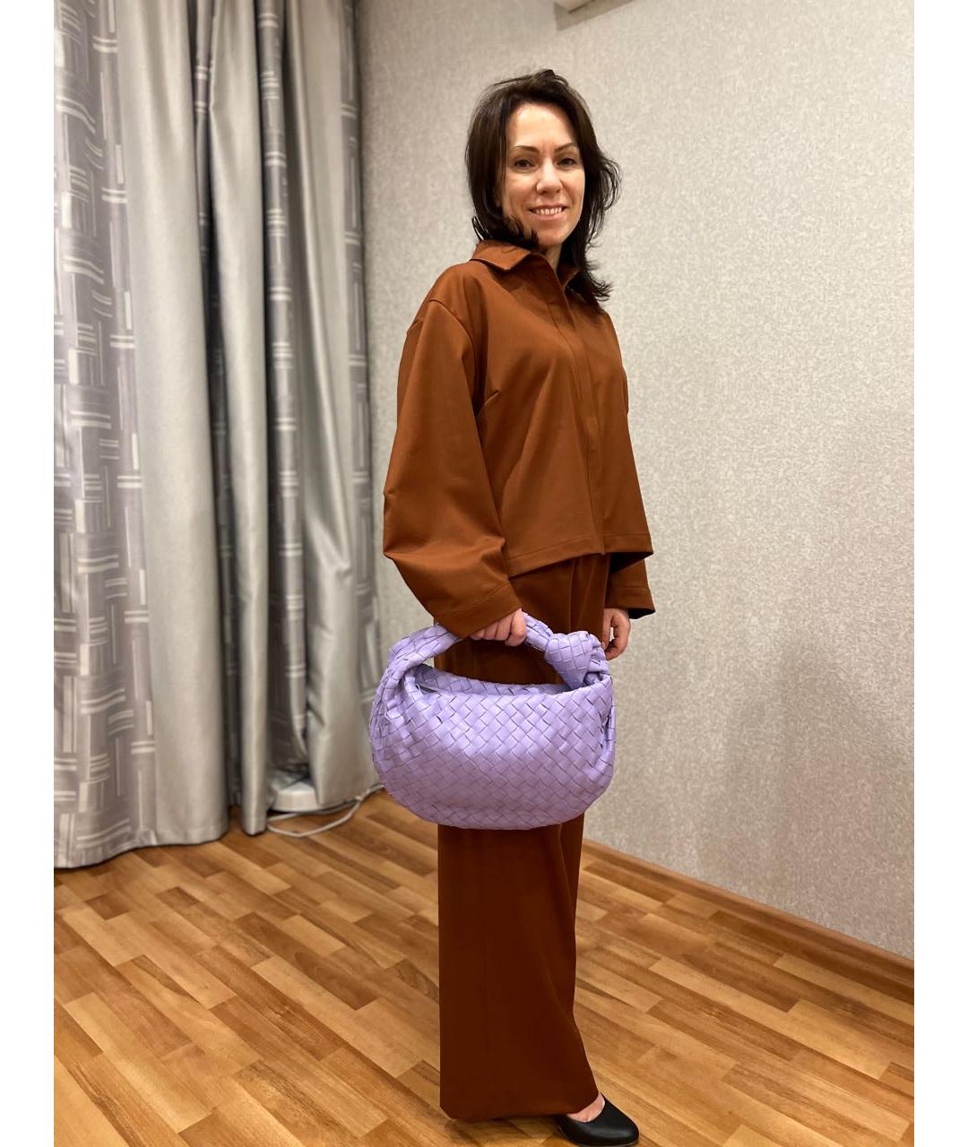 BOTTEGA VENETA Фиолетовая кожаная сумка с короткими ручками, фото 4