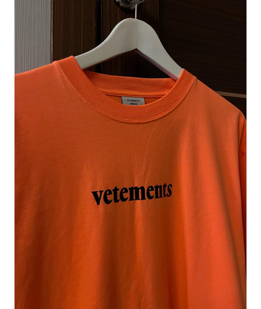 VETEMENTS Оранжевая футболка, фото 2