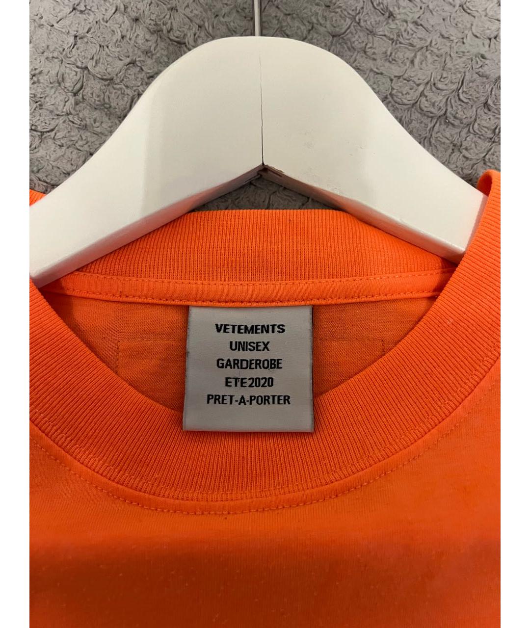 VETEMENTS Оранжевая футболка, фото 4