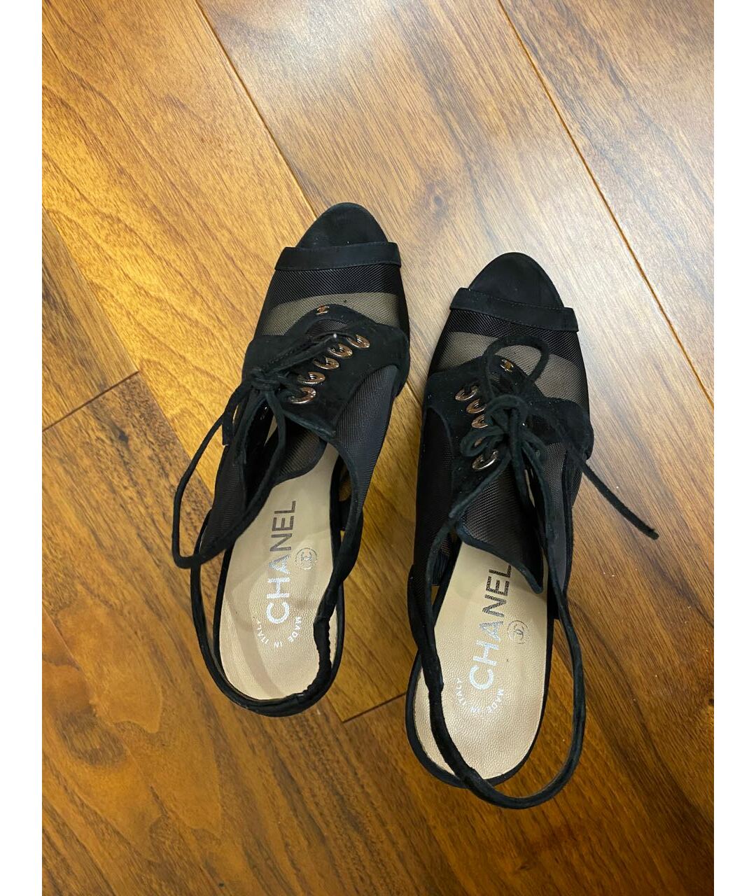 CHANEL PRE-OWNED Черные замшевые туфли, фото 3