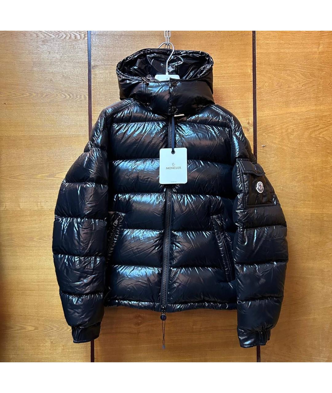 MONCLER Черный пуховик, фото 5