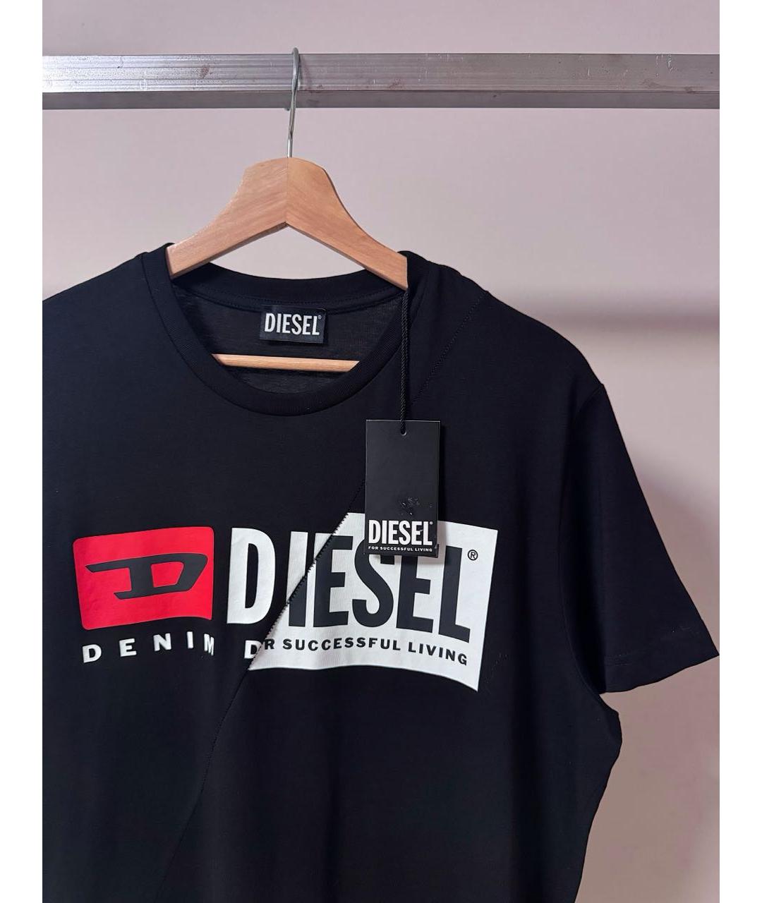 DIESEL Черная хлопковая футболка, фото 2