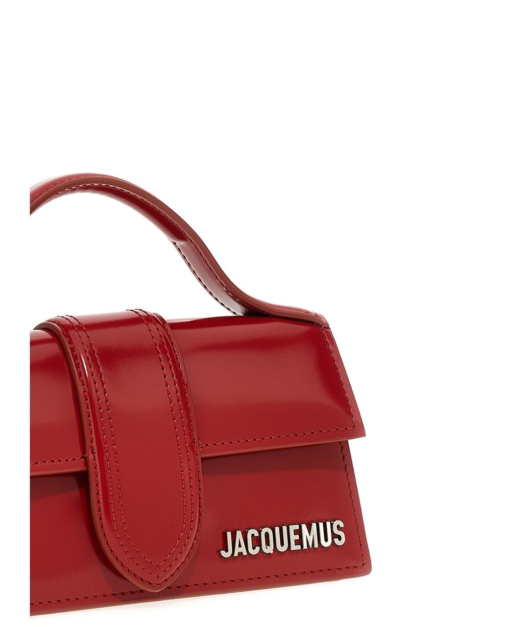 JACQUEMUS Красная кожаная сумка с короткими ручками, фото 3