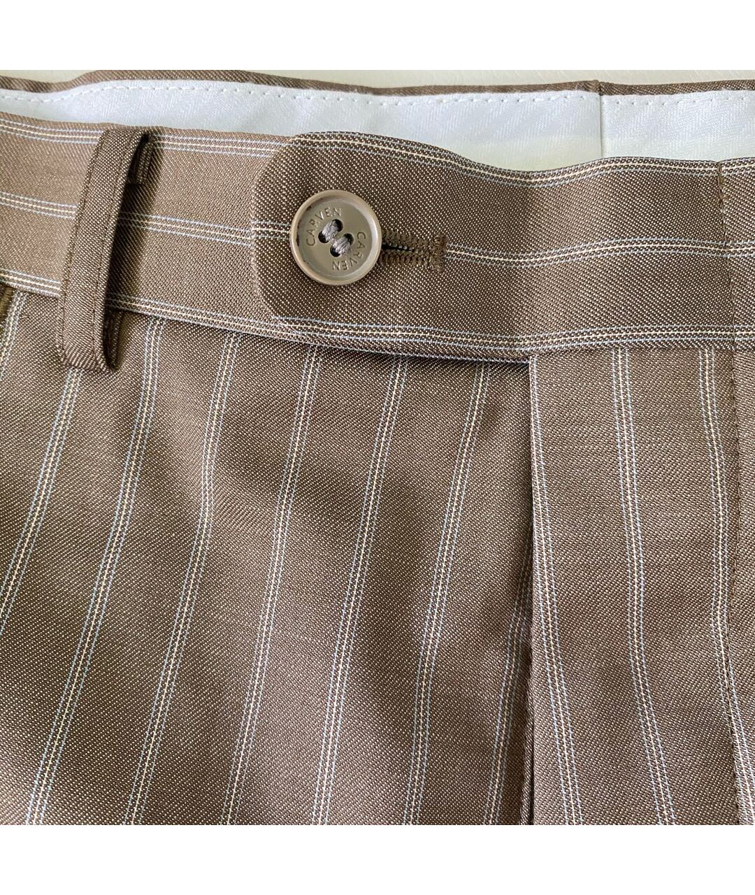 CARVEN Бежевые шерстяные классические брюки, фото 3