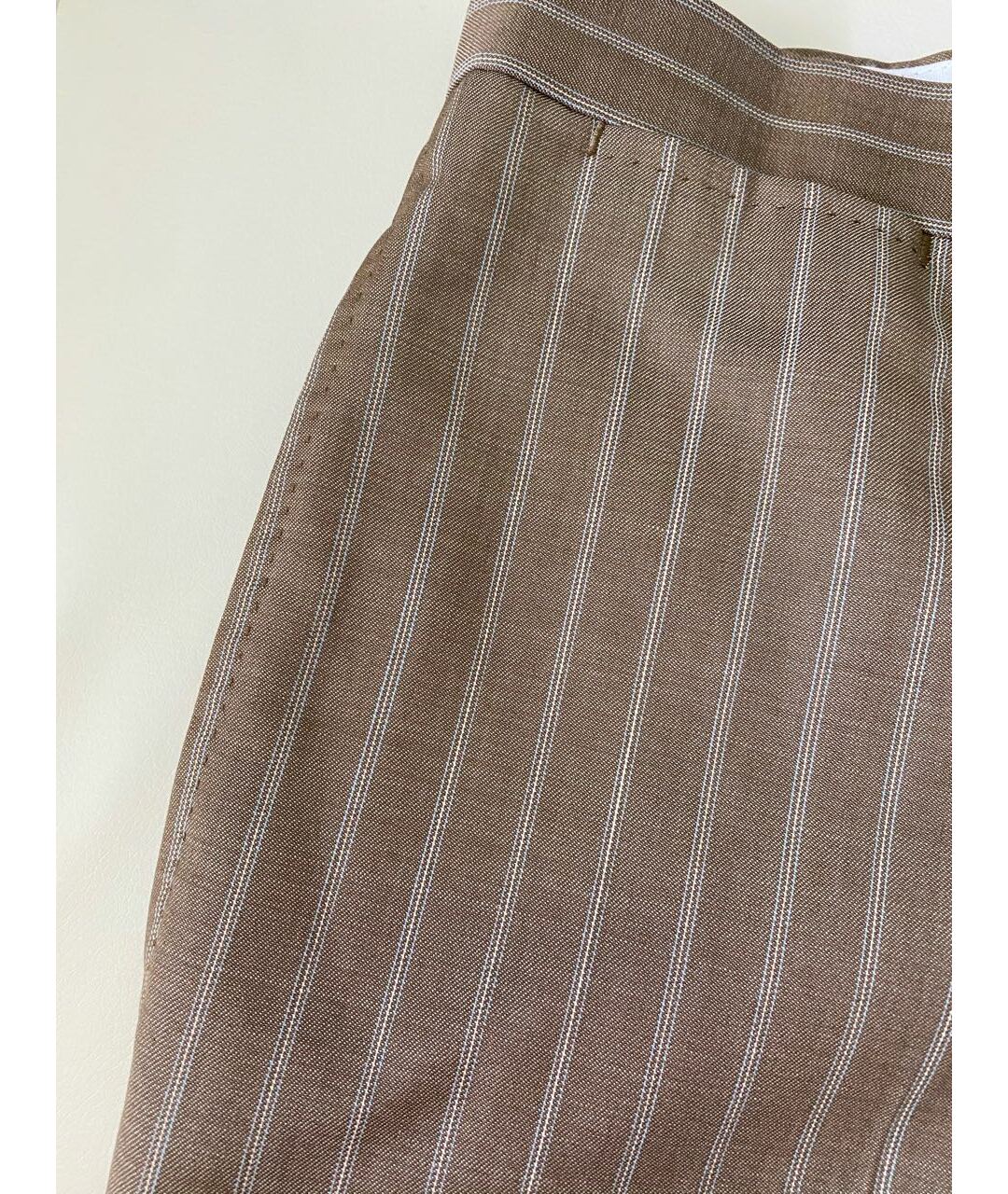 CARVEN Бежевые шерстяные классические брюки, фото 4
