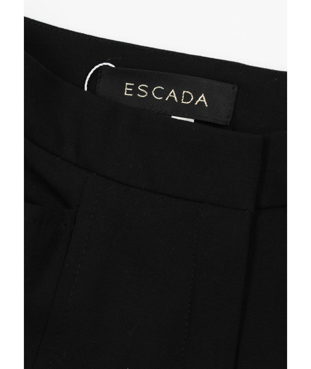 ESCADA Черные шерстяные брюки широкие, фото 3