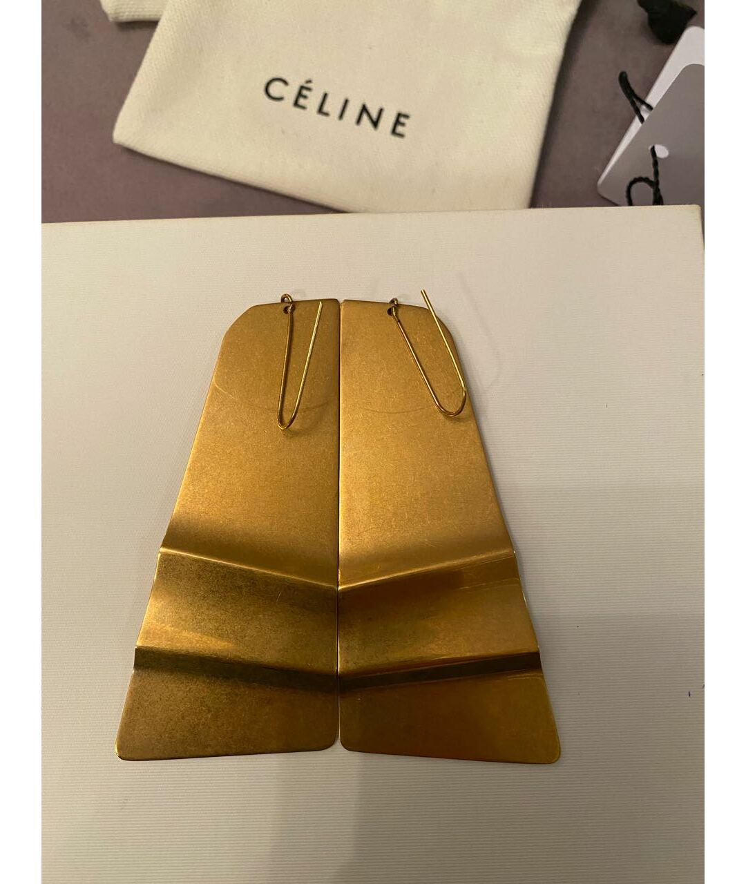 CELINE PRE-OWNED Золотые латунные серьги, фото 5