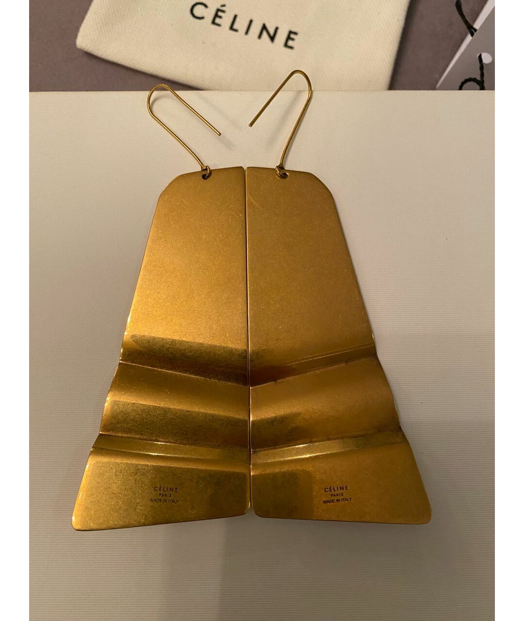 CELINE PRE-OWNED Золотые латунные серьги, фото 2