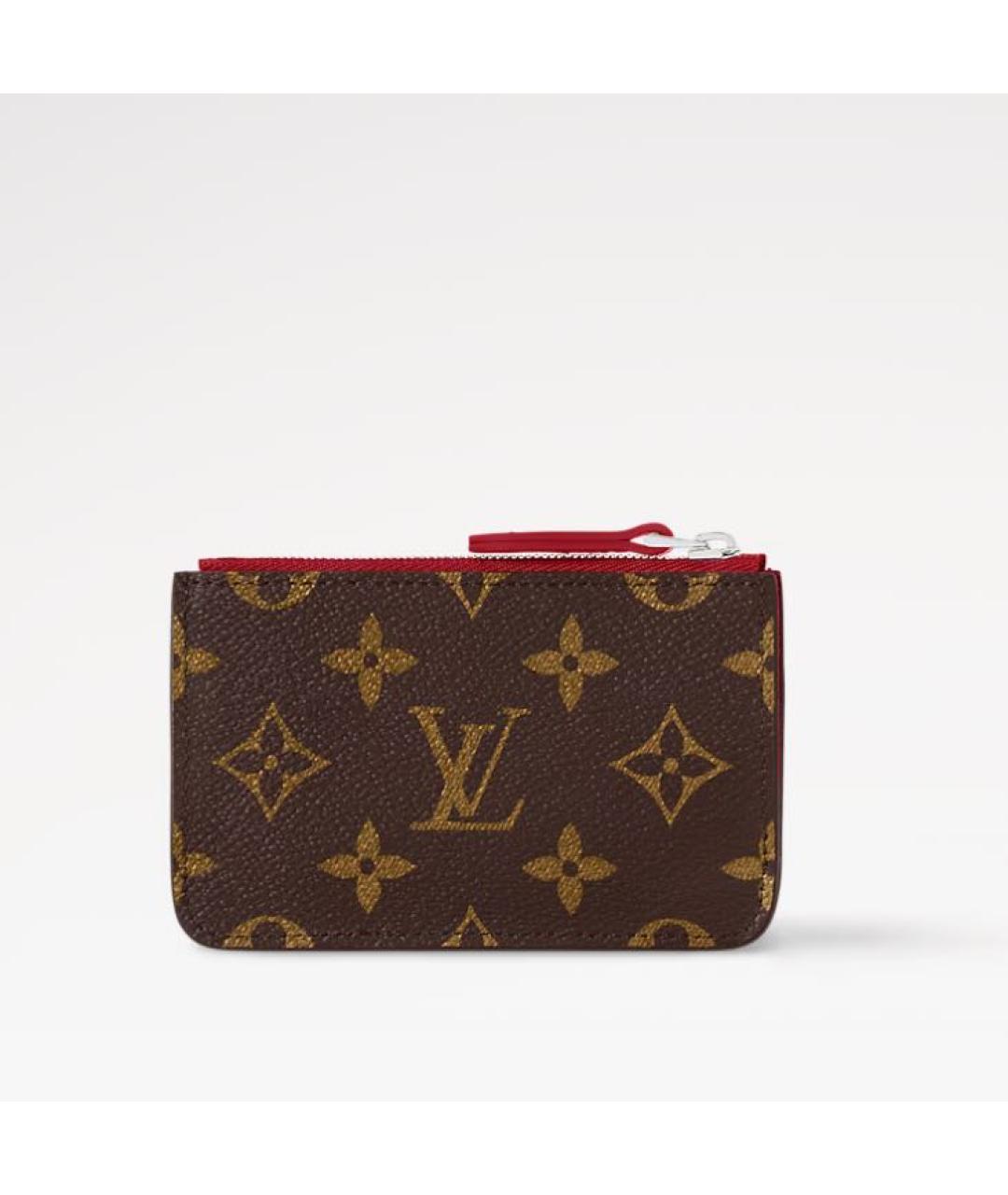 LOUIS VUITTON Коричневый кожаный кардхолдер, фото 3