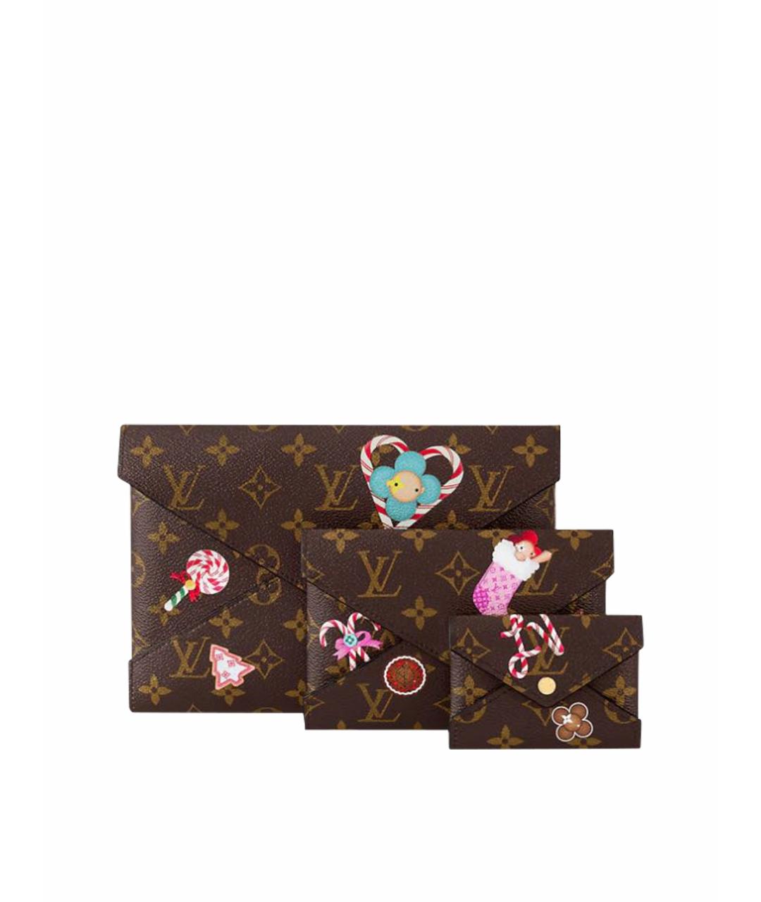 LOUIS VUITTON Коричневая кожаная косметичка, фото 1