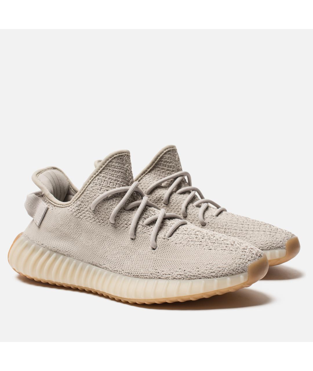 ADIDAS YEEZY Бежевые текстильные низкие кроссовки / кеды, фото 3