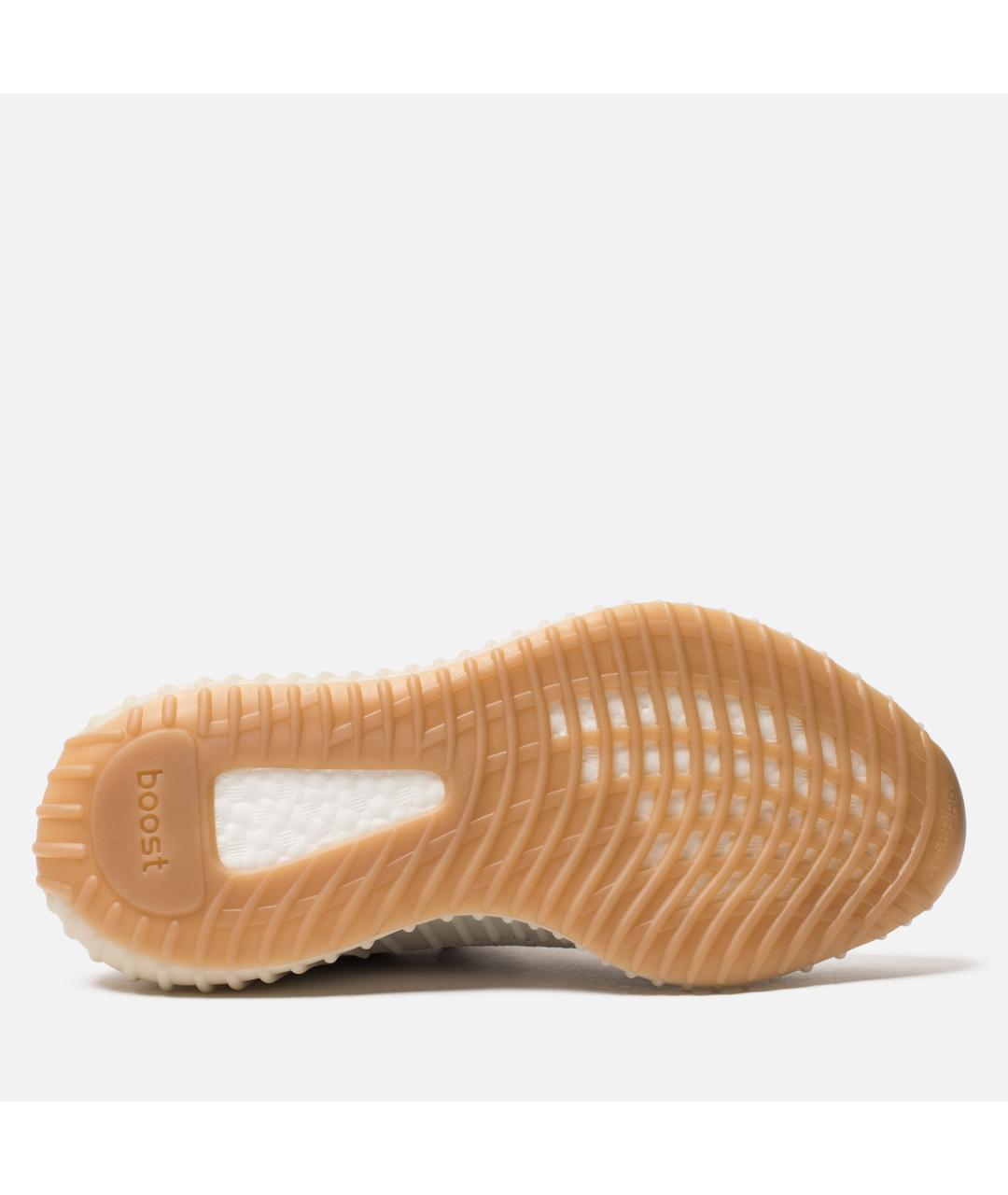 ADIDAS YEEZY Бежевые текстильные низкие кроссовки / кеды, фото 5