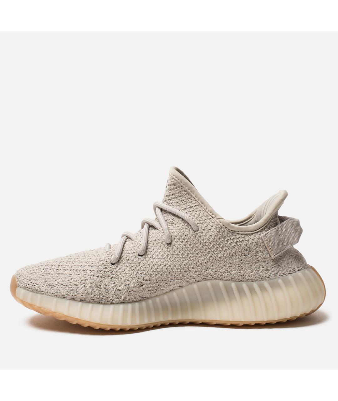 ADIDAS YEEZY Бежевые текстильные низкие кроссовки / кеды, фото 2