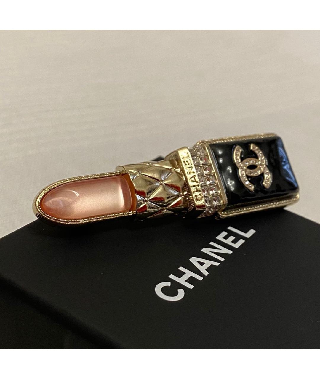 CHANEL Черная металлическая булавка / брошь, фото 6