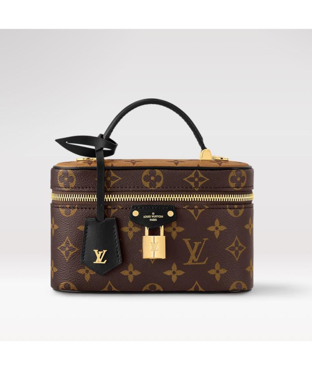 LOUIS VUITTON Коричневая кожаная сумка с короткими ручками, фото 3