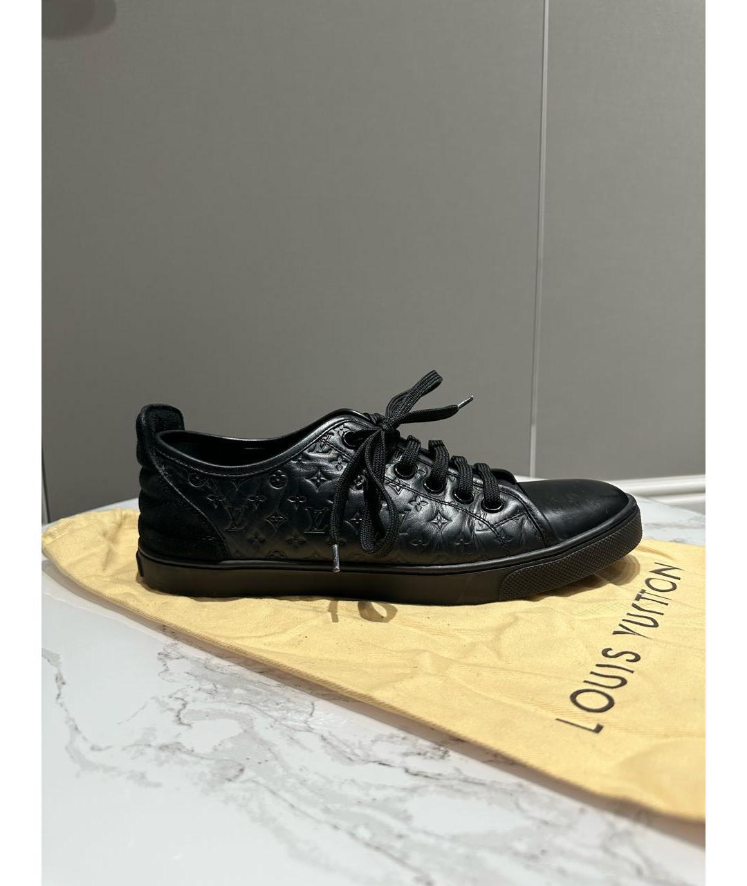 LOUIS VUITTON Черные кожаные кеды, фото 6