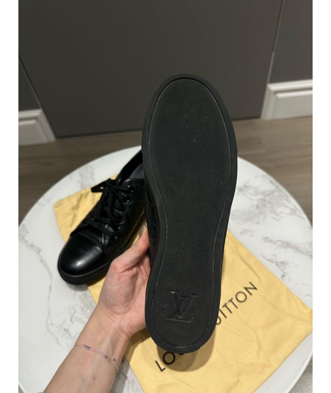 LOUIS VUITTON Черные кожаные кеды, фото 5