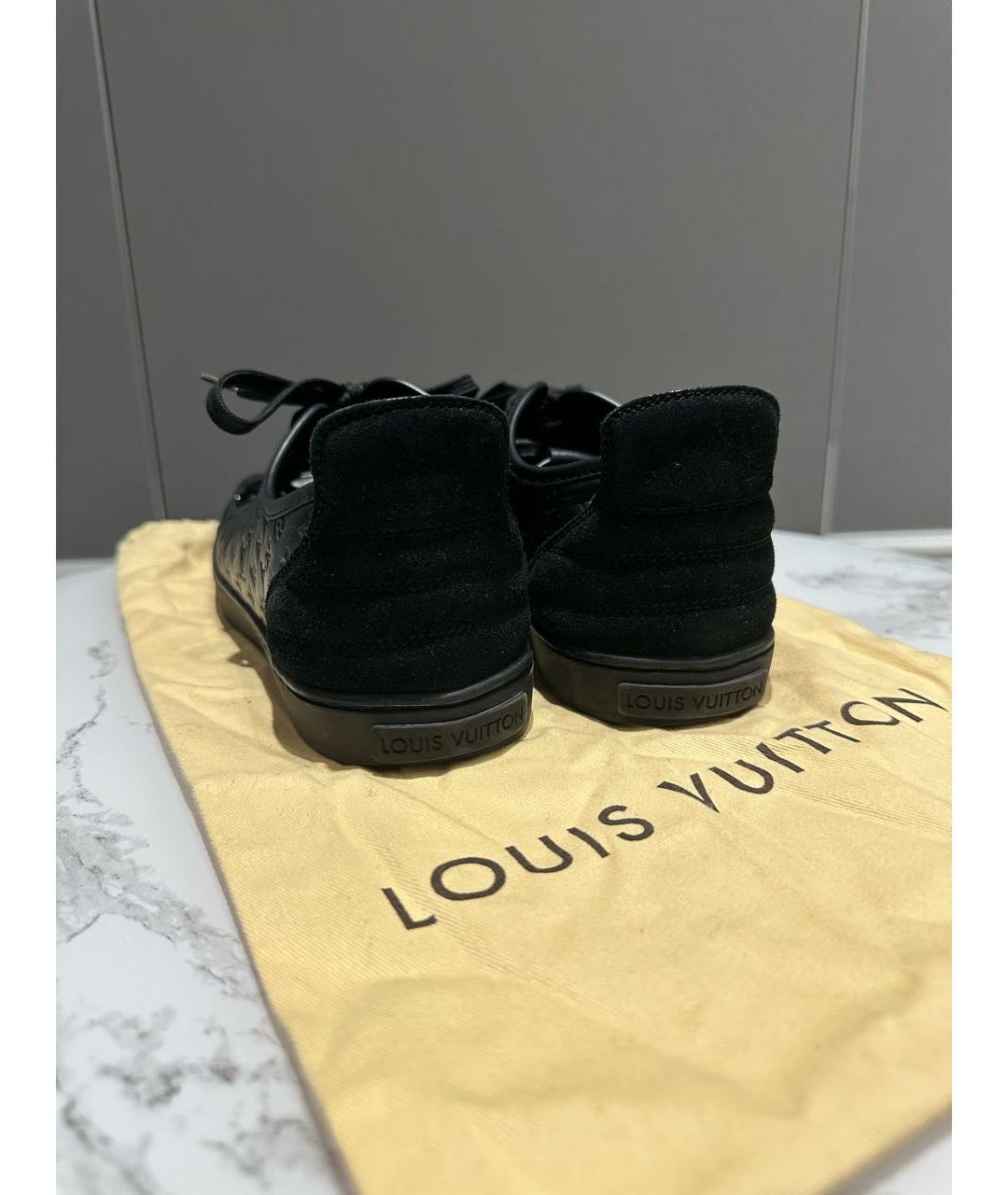 LOUIS VUITTON Черные кожаные кеды, фото 4