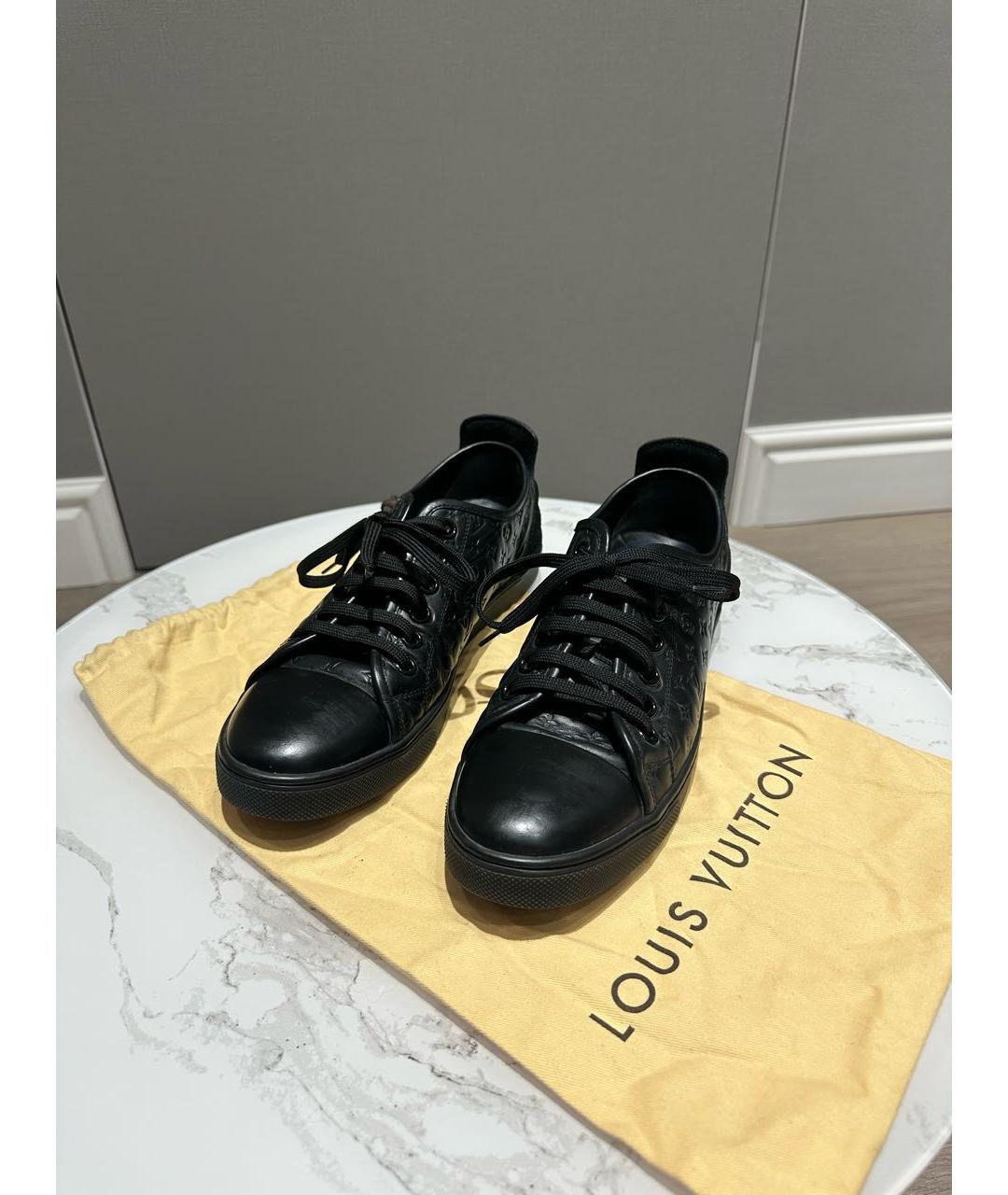 LOUIS VUITTON Черные кожаные кеды, фото 2