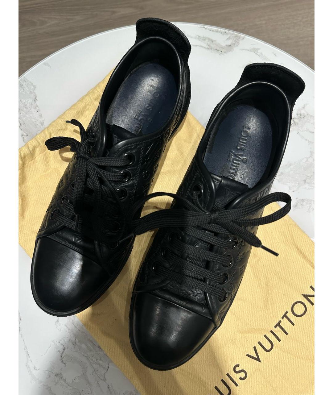 LOUIS VUITTON Черные кожаные кеды, фото 3