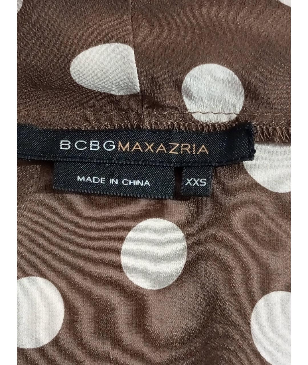 BCBG MAXAZRIA Коричневая шелковая блузы, фото 5