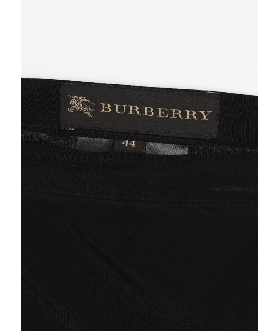 BURBERRY Черная шелковая юбка миди, фото 3