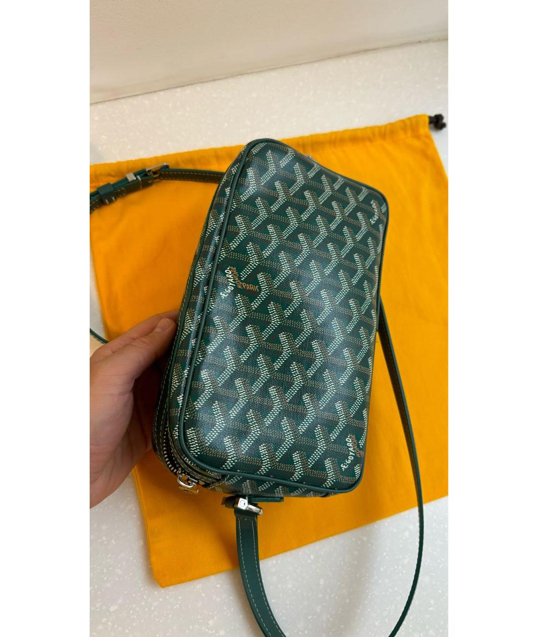 GOYARD Зеленая кожаная сумка на плечо, фото 3