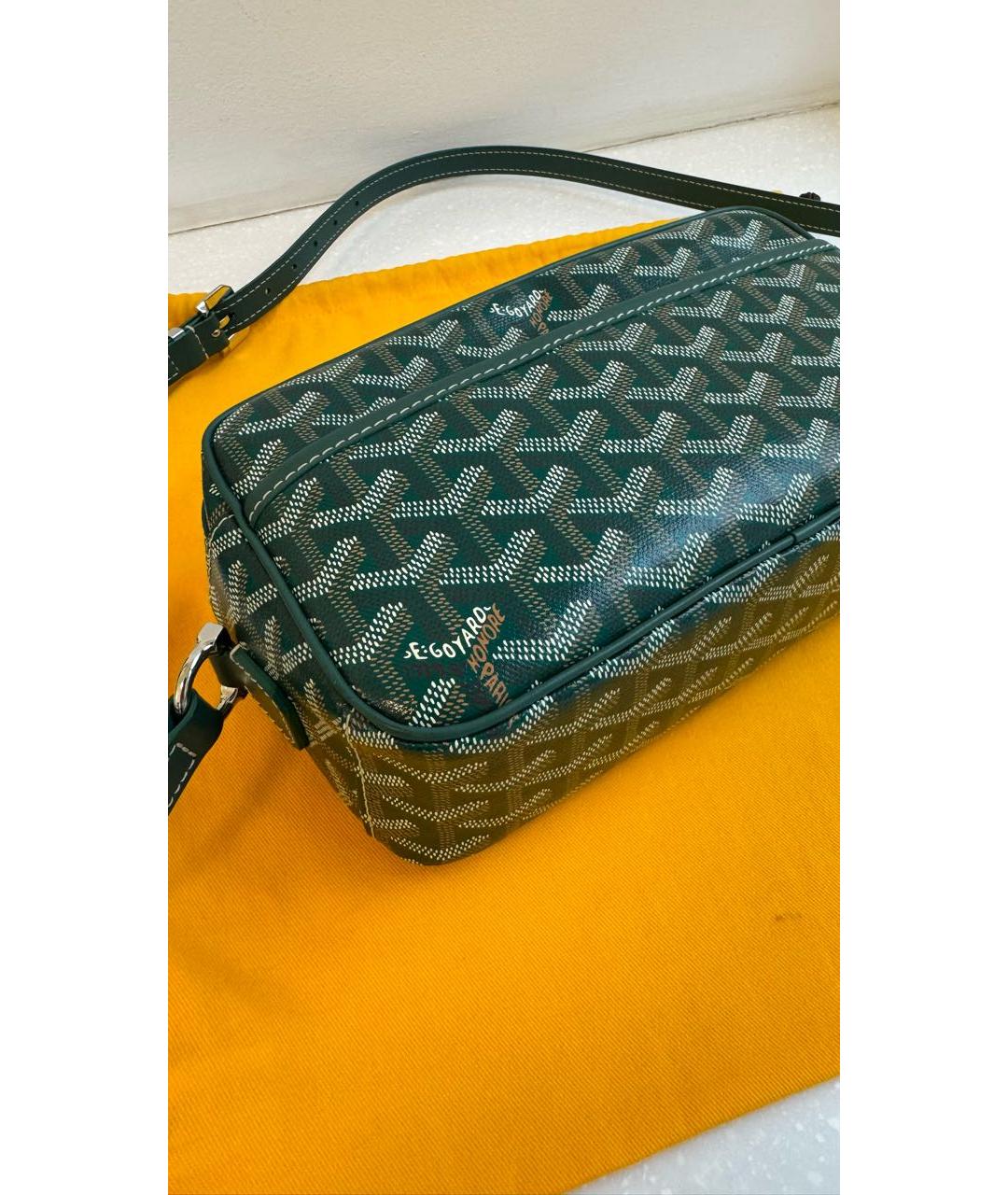 GOYARD Зеленая кожаная сумка на плечо, фото 2