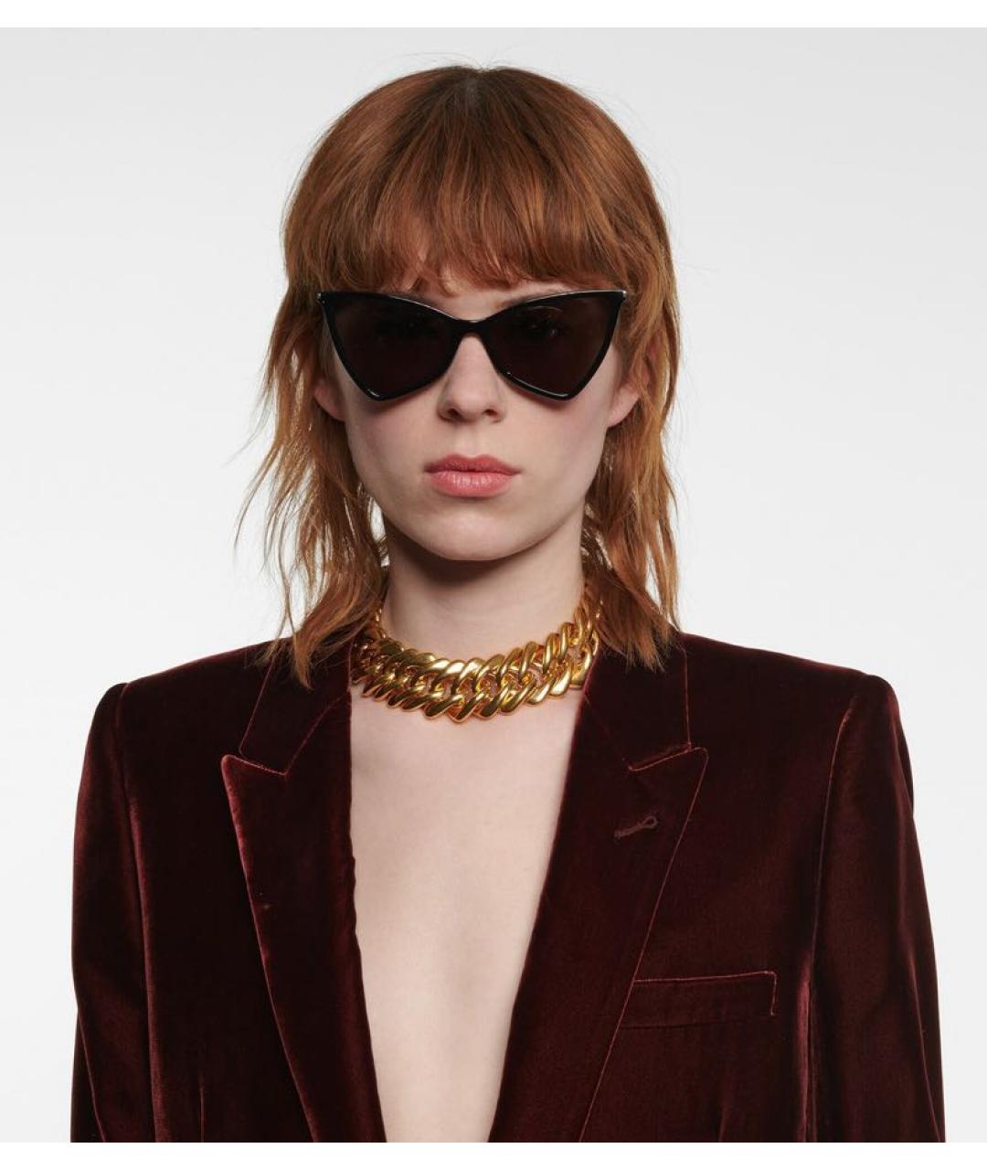 SAINT LAURENT Черные пластиковые солнцезащитные очки, фото 7