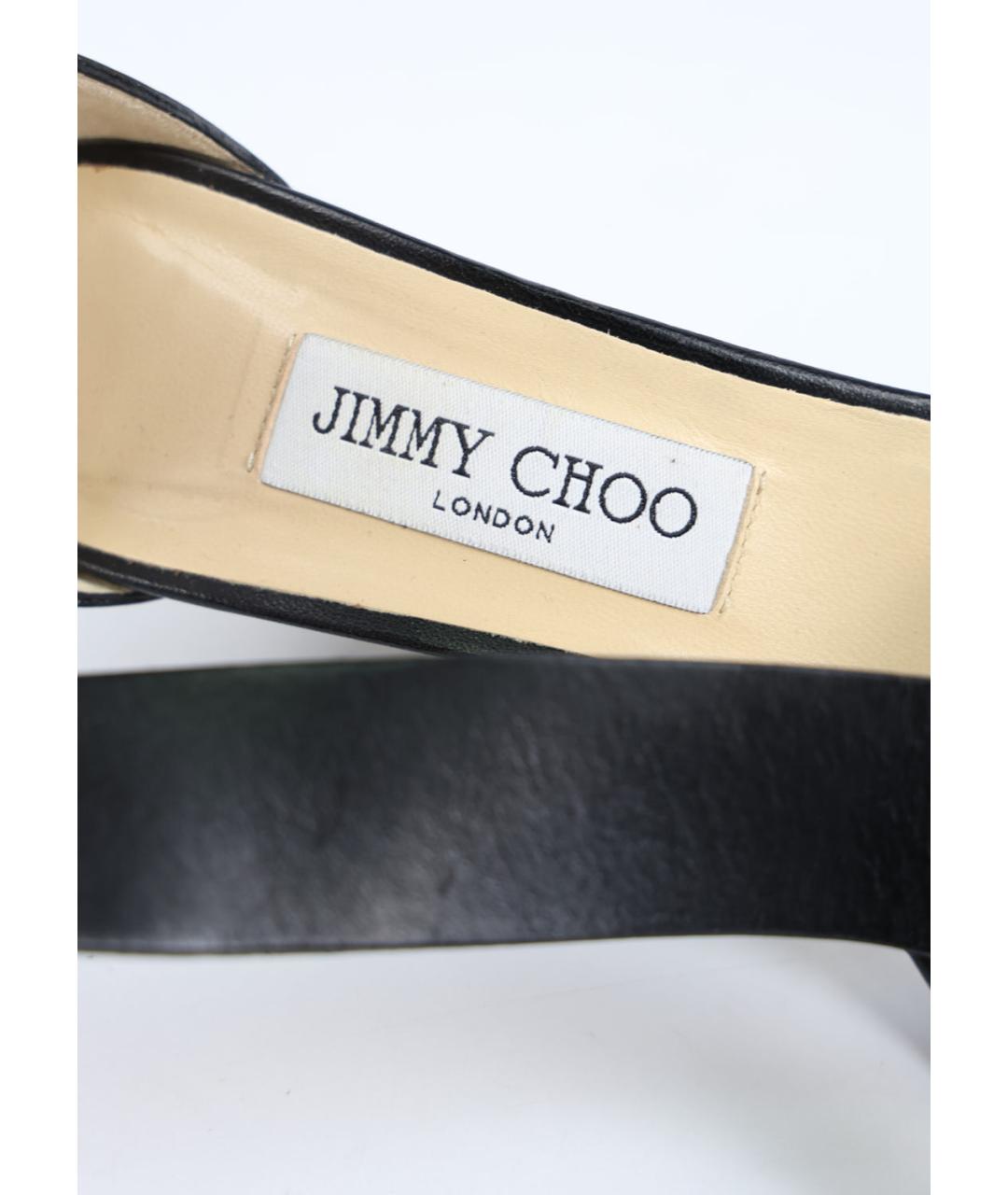 JIMMY CHOO Черные кожаные босоножки, фото 5