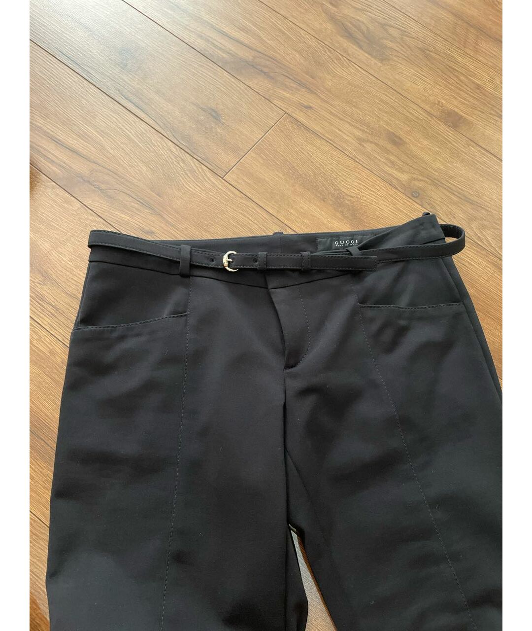 GUCCI Черные хлопко-эластановые брюки узкие, фото 4