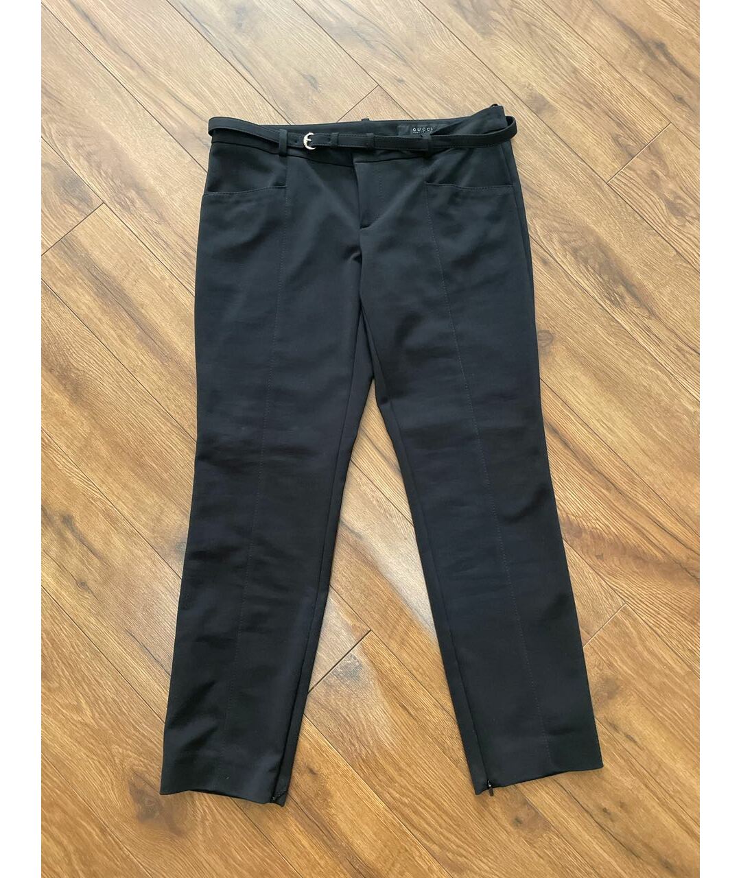 GUCCI Черные хлопко-эластановые брюки узкие, фото 7