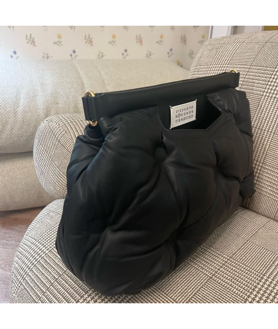 MAISON MARGIELA Черная кожаная сумка через плечо, фото 2