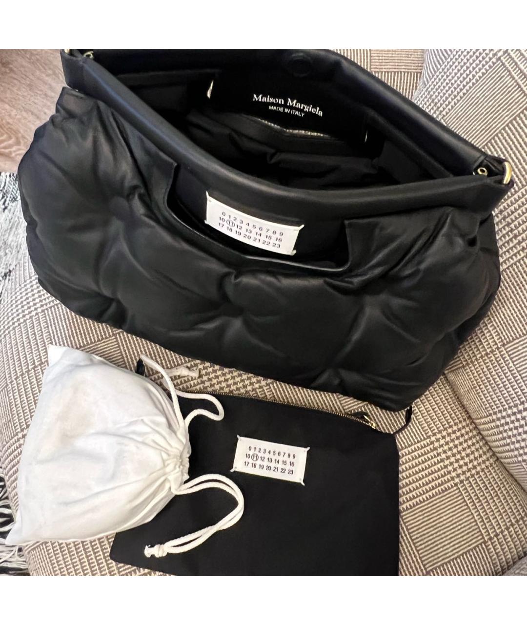 MAISON MARGIELA Черная кожаная сумка через плечо, фото 4