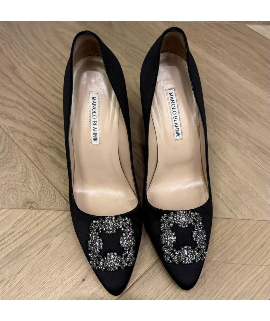 MANOLO BLAHNIK Черные текстильные туфли, фото 2