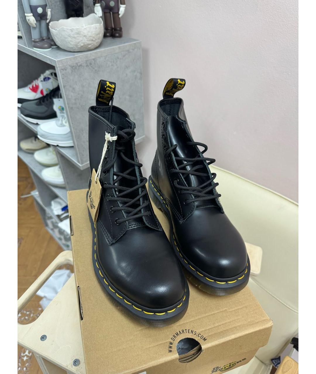 DR. MARTENS Черные кожаные высокие ботинки, фото 3