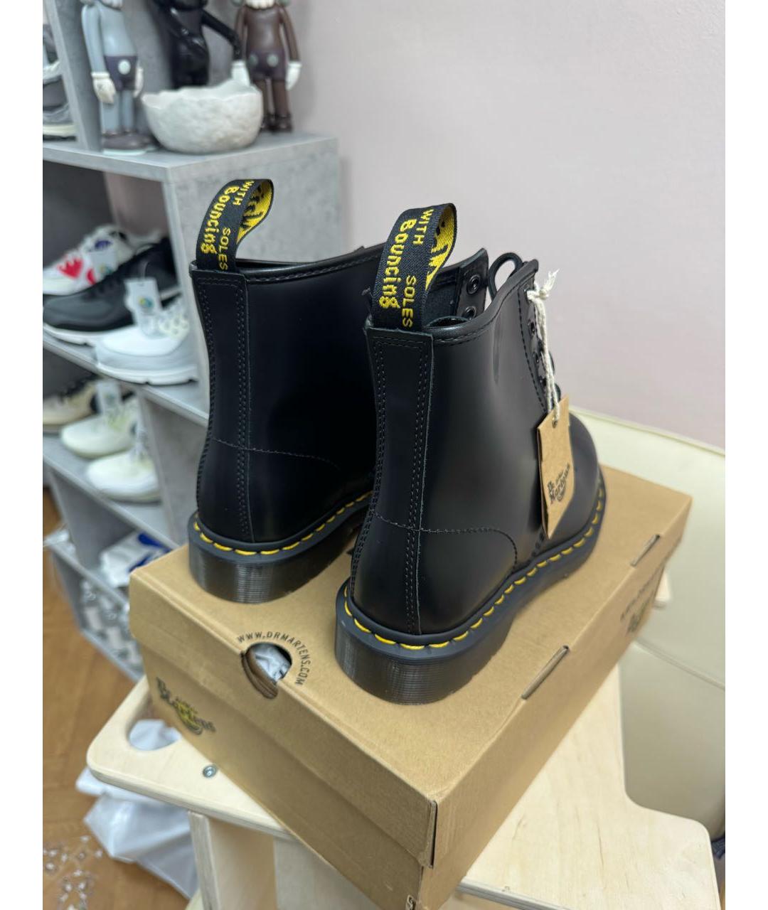 DR. MARTENS Черные кожаные высокие ботинки, фото 4