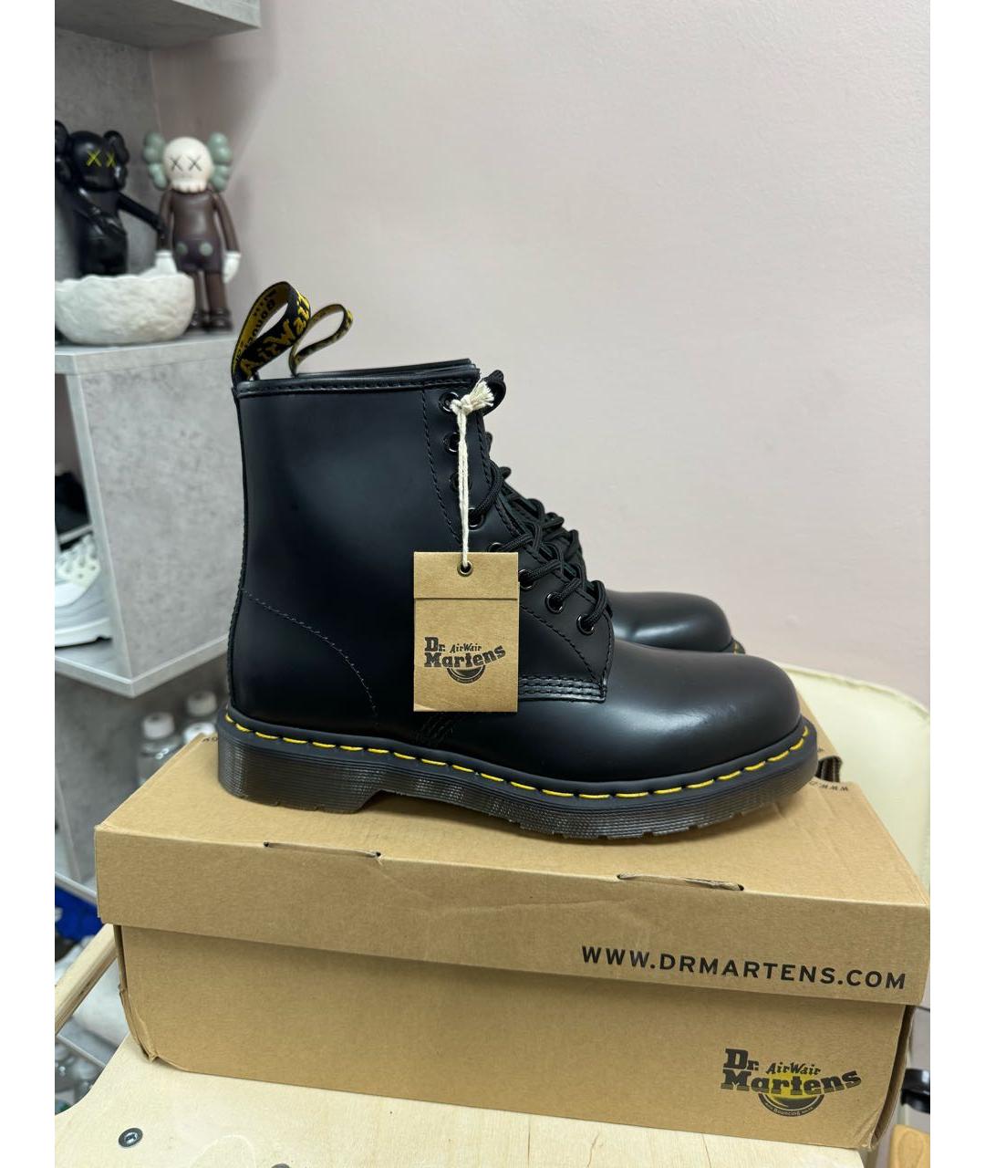 DR. MARTENS Черные кожаные высокие ботинки, фото 2