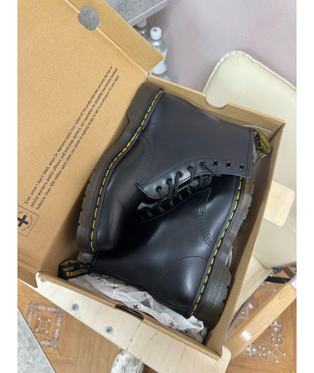 DR. MARTENS Черные кожаные высокие ботинки, фото 3