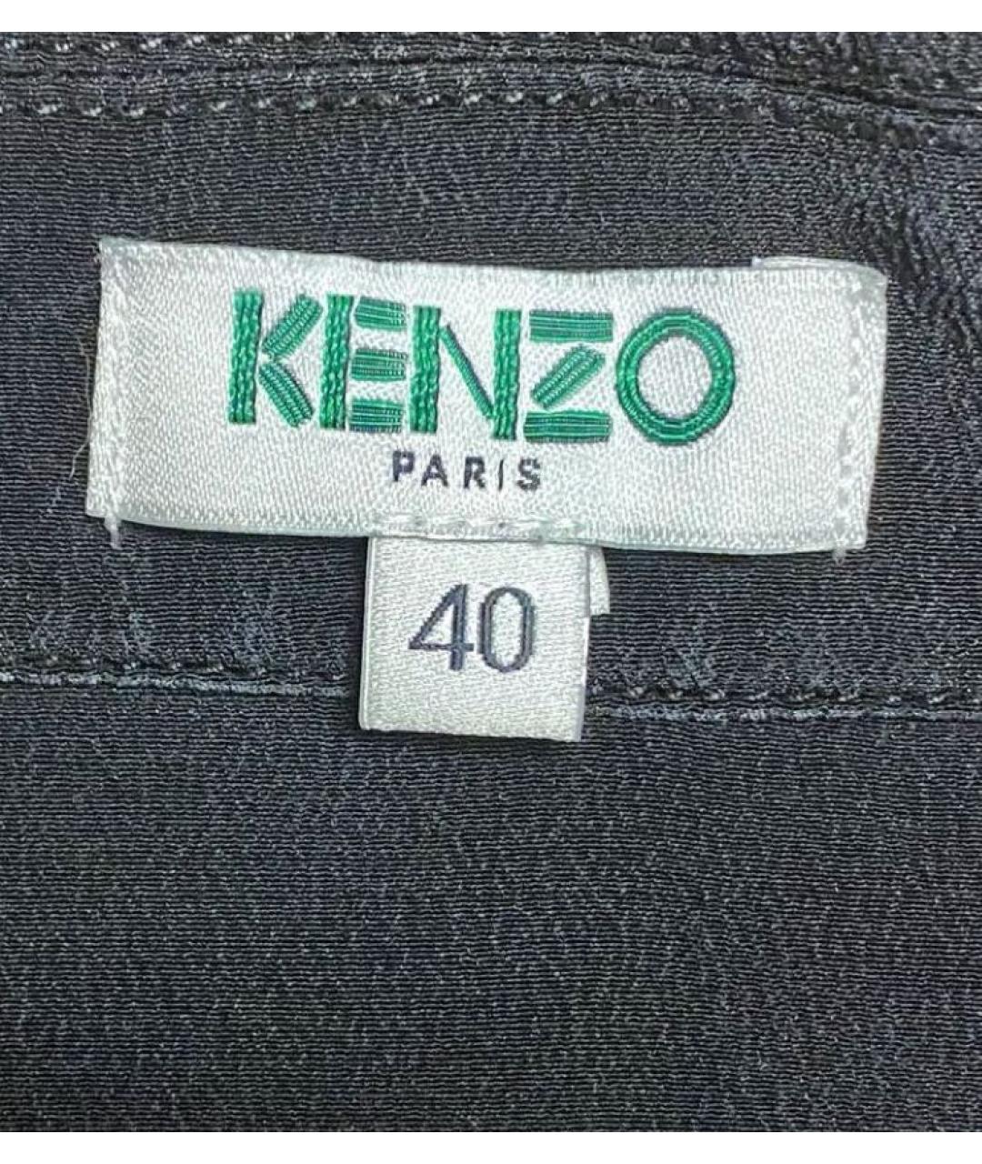 KENZO Черная шелковая рубашка, фото 4