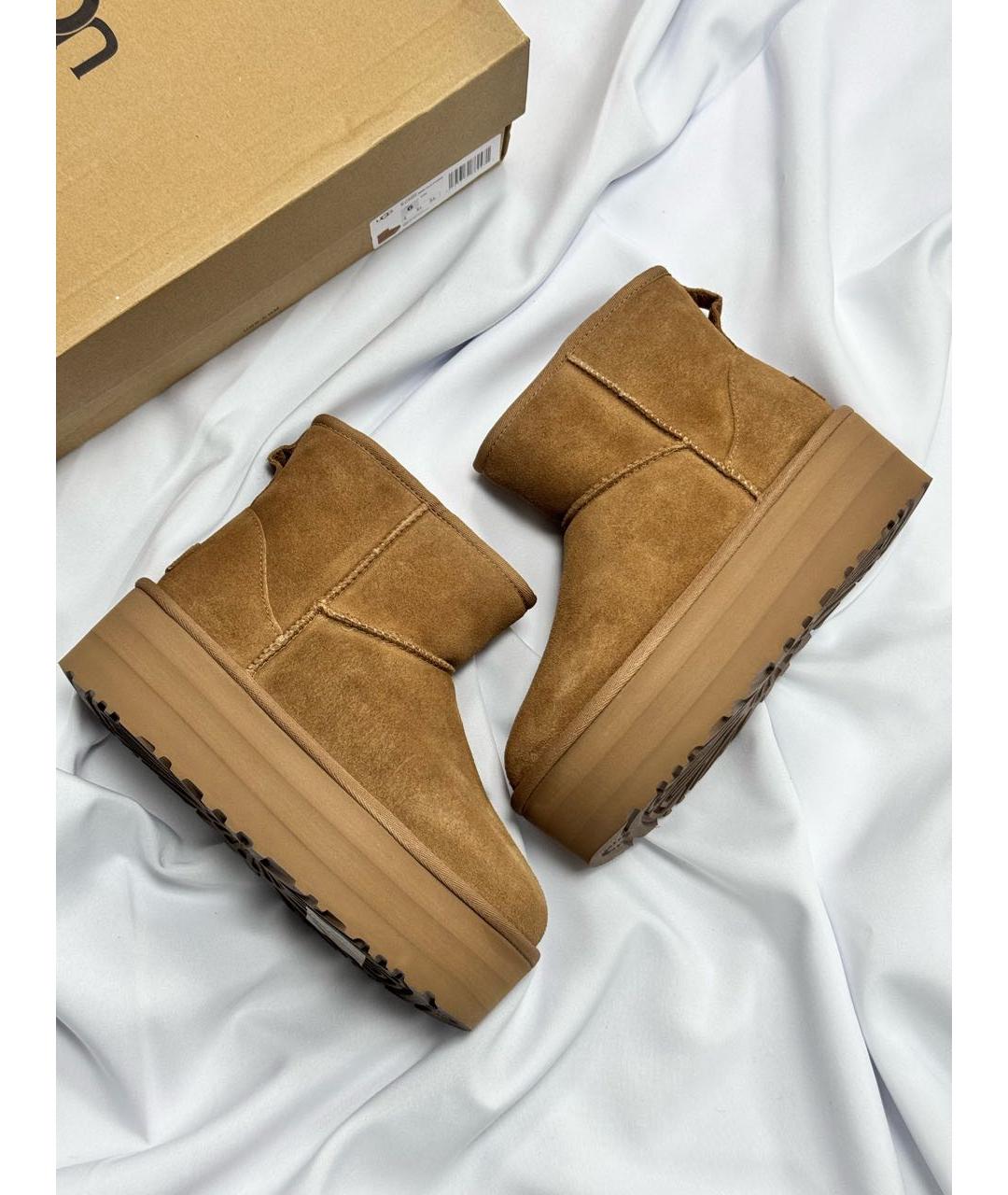 UGG AUSTRALIA Коричневые замшевые полусапоги, фото 3