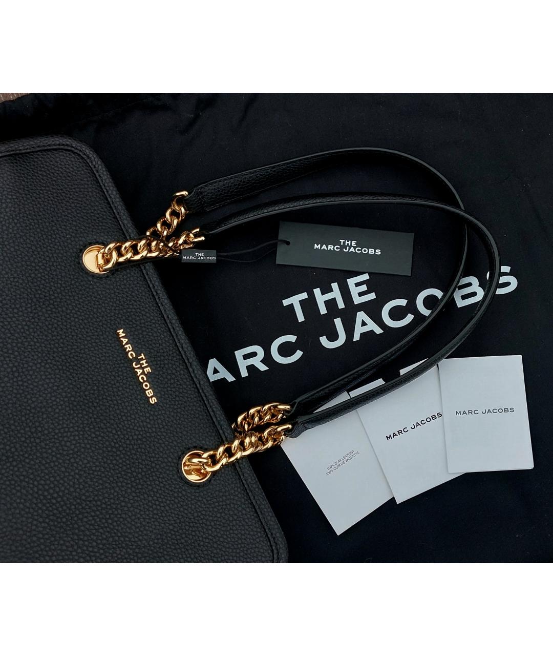 MARC JACOBS Черная кожаная сумка тоут, фото 3