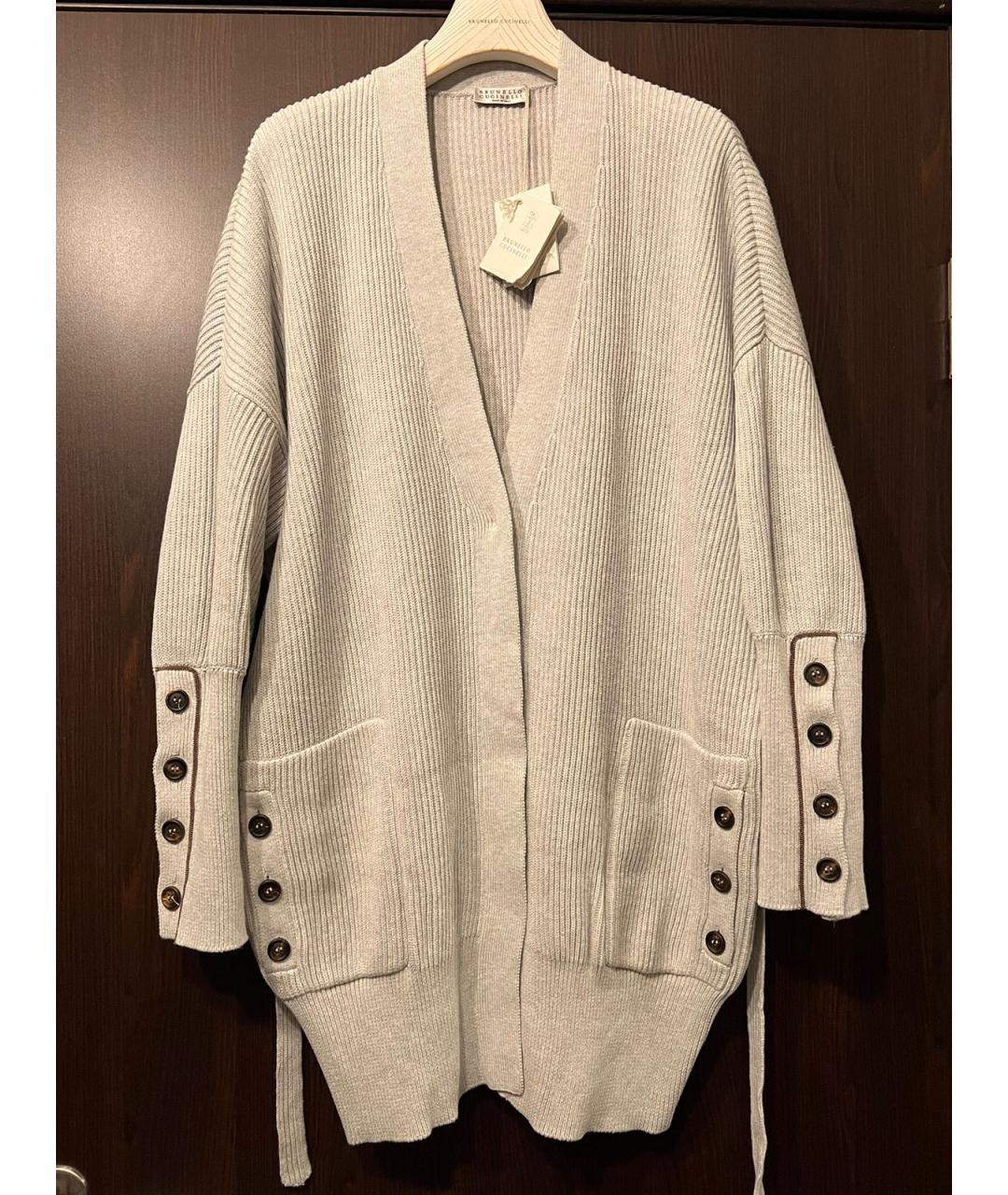 BRUNELLO CUCINELLI Серый хлопковый кардиган, фото 2