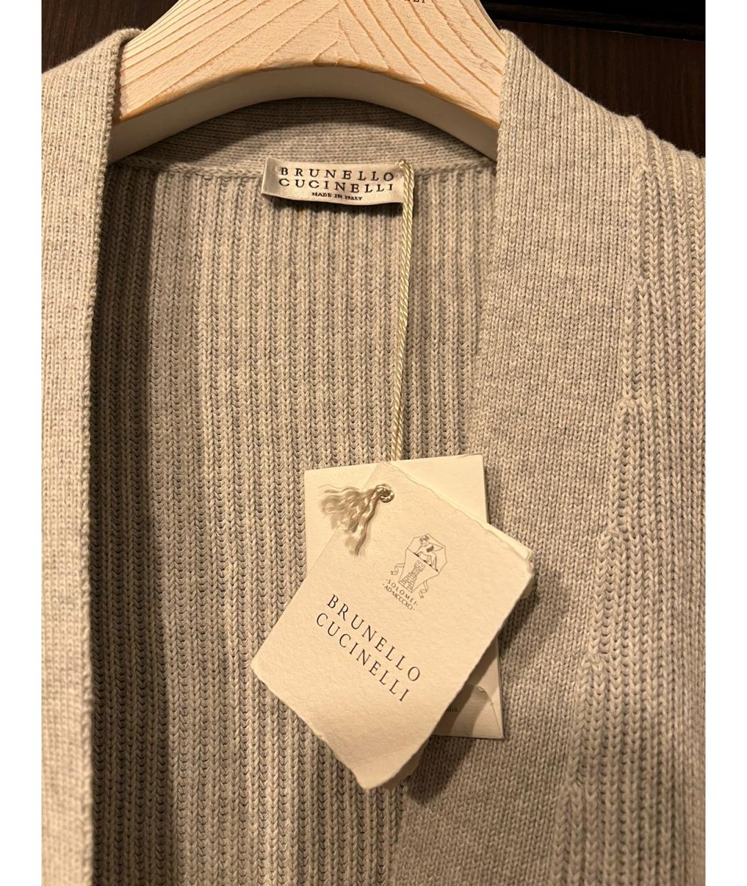 BRUNELLO CUCINELLI Серый хлопковый кардиган, фото 4
