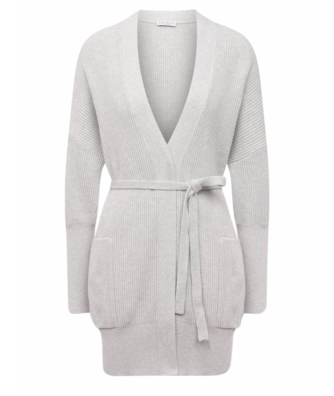BRUNELLO CUCINELLI Серый хлопковый кардиган, фото 9