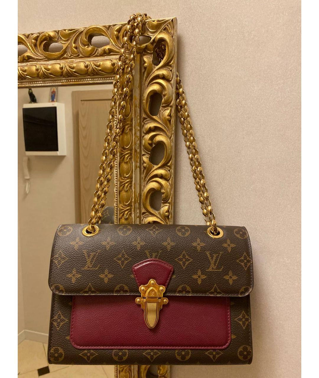 LOUIS VUITTON Коричневая кожаная сумка через плечо, фото 9