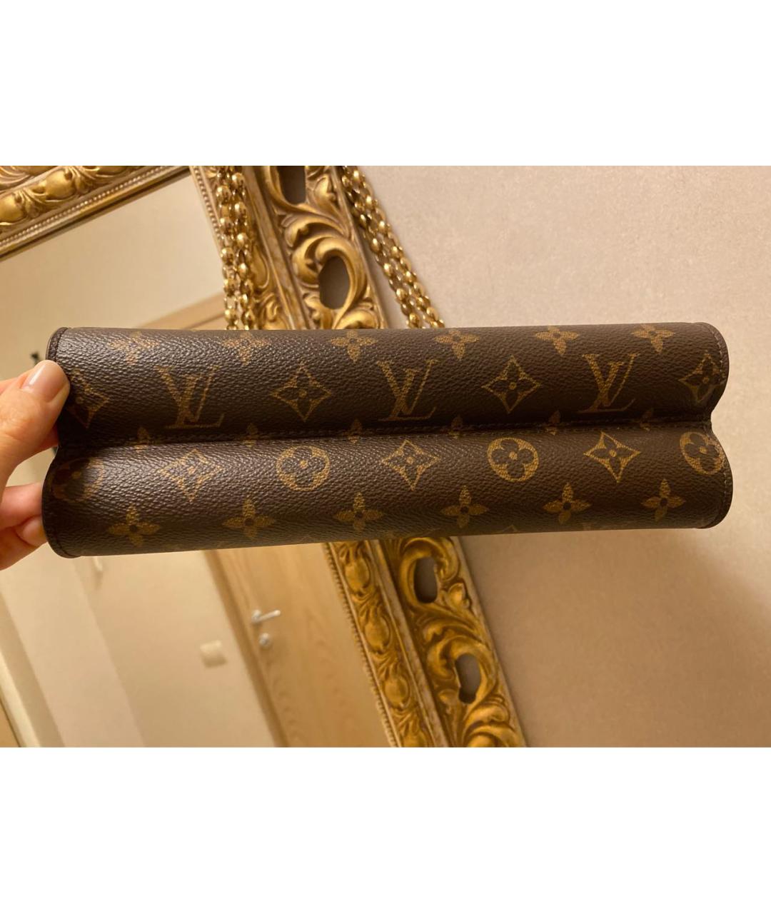 LOUIS VUITTON Коричневая кожаная сумка через плечо, фото 3