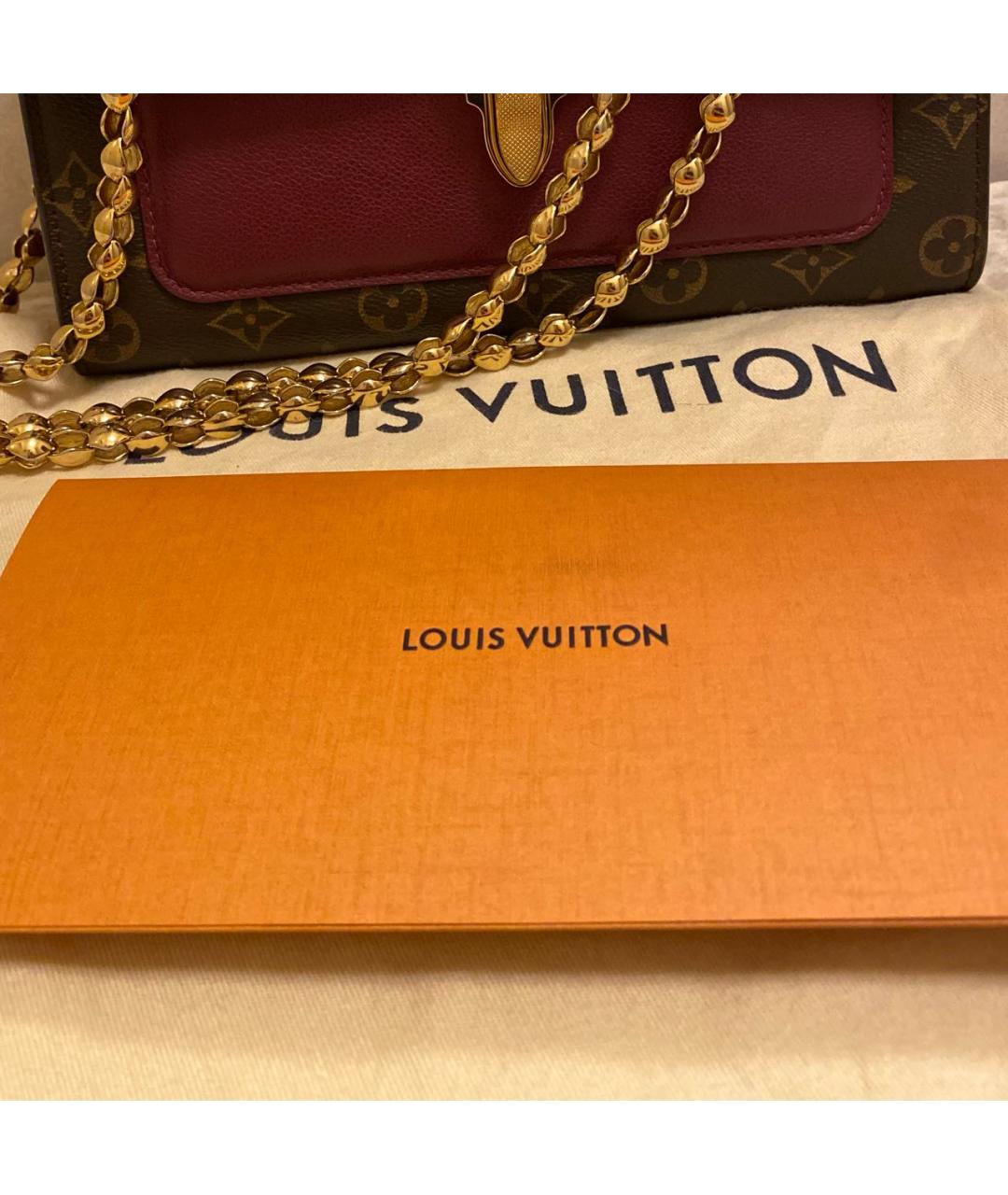 LOUIS VUITTON Коричневая кожаная сумка через плечо, фото 7